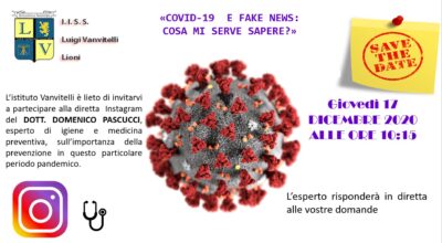 Diretta Instagram Istituto Vanvitelli “Covid-19 e fake news”  (scorri verso il basso)